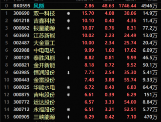 风电板块大幅走高！