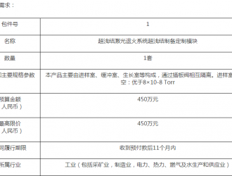 复旦大学超浅结激光退火系统超浅结制备定制模块采购公开招标公告