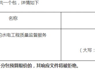 国家能源局水电工程质量监督服务竞争性磋商