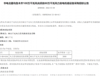华电新疆80万千瓦风电项目机组采购招标
