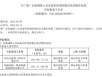 13套单桩预制！中广核海上风电项目公布中标候选人