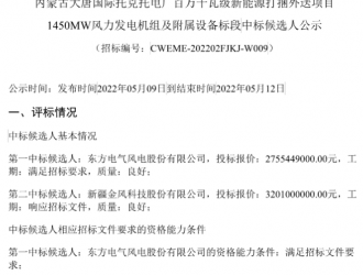 27.55亿元！东方风电拟中标风电项目