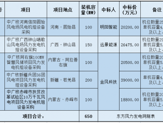 650MW！明阳、远景、金风预中标中广核风电机组采购！